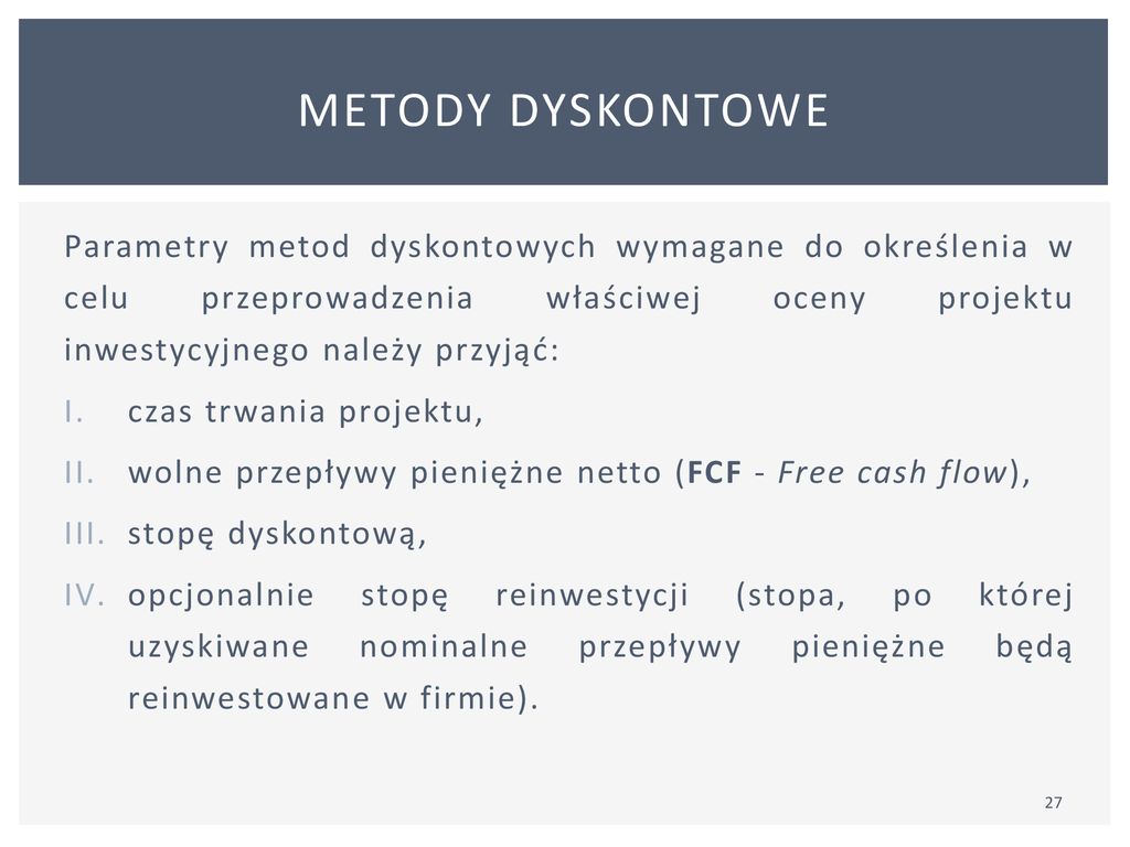 Ocena Projekt W Inwestycyjnych Ppt Pobierz